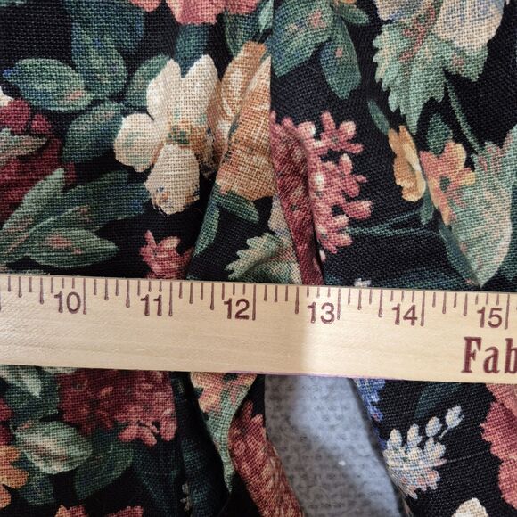 90s Cottontail Originals 2pc Black Velvet Collar Floral Print Jacket Skirt Set 7 - Picture 5 of 12